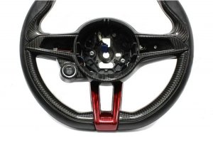Alfa Romeo Giulia Steering Wheel Trim - Carbon Fiber - Side Cover Set - Italian Theme - QV Model Alfa Romeo Giulia Steering Wheel Trim - Carbon Fiber - Side Cover Set - Italian Theme - QV Model